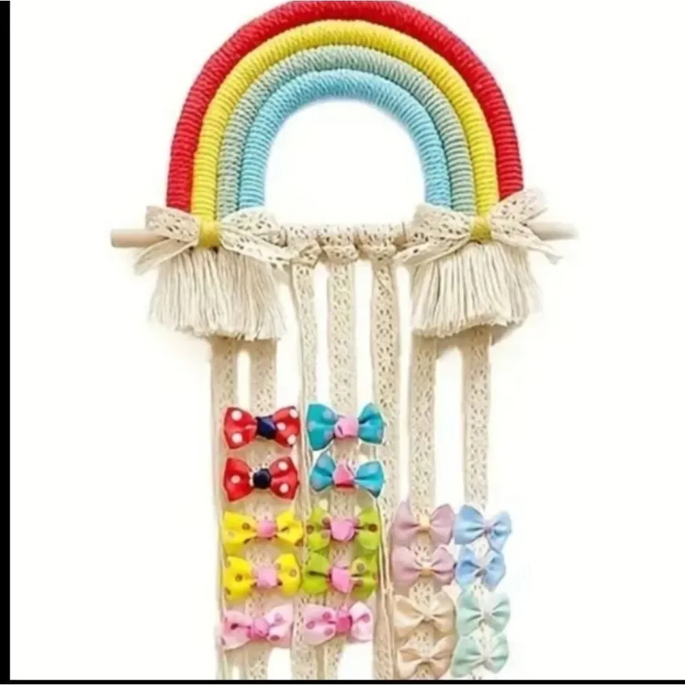 New red rainbow hair bow organizer display holder girls